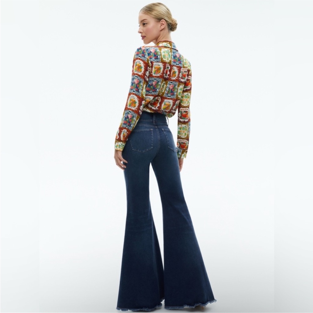 Alice + Olivia Willa Patterned Button Down Silk S… - image 4